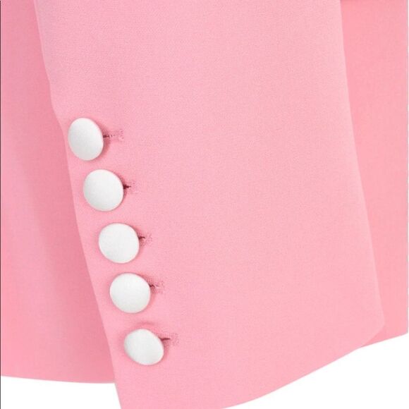 Balmain pink double breasted blazer. Luxe women designer tailored blazer sz 12Us - Picture 6 of 9